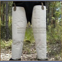 white quilted leg padding