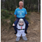 Man riding cartoon knight